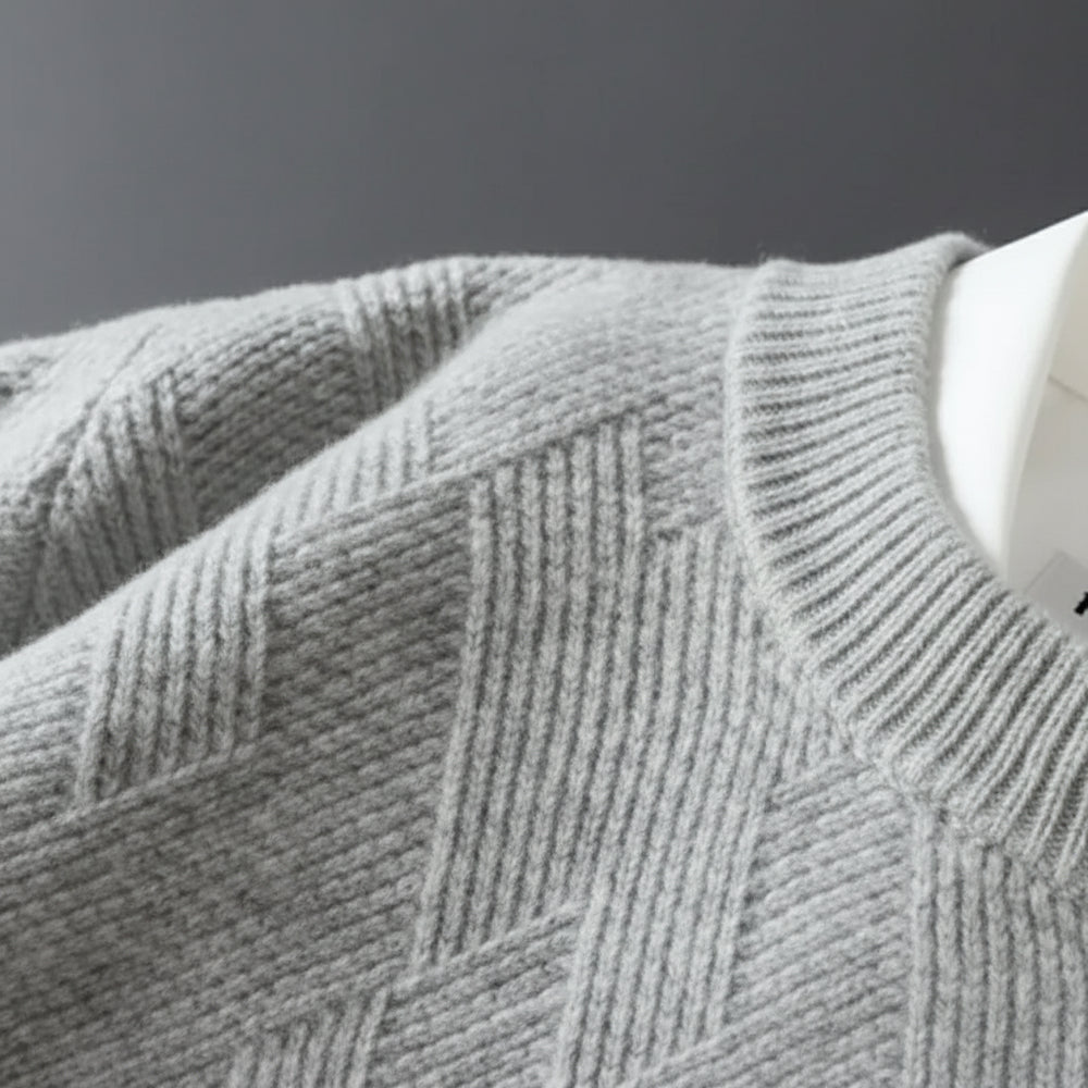 Lockerer Herren Strickpullover | Jacquard | Winter