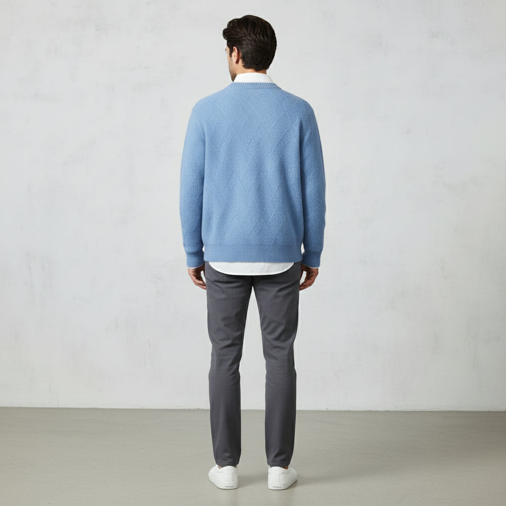 Lockerer Herren Strickpullover | Jacquard | Winter