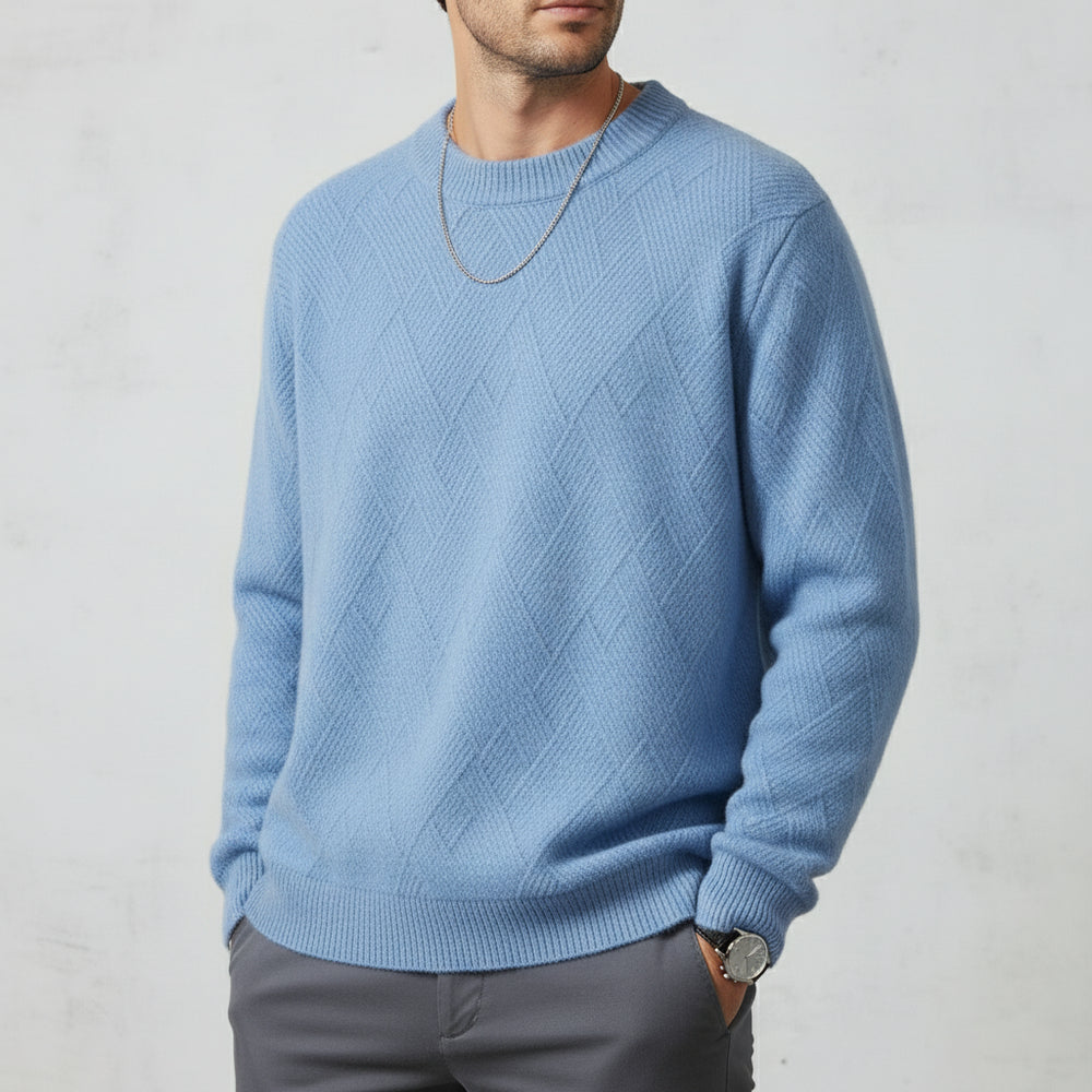 Lockerer Herren Strickpullover | Jacquard | Winter