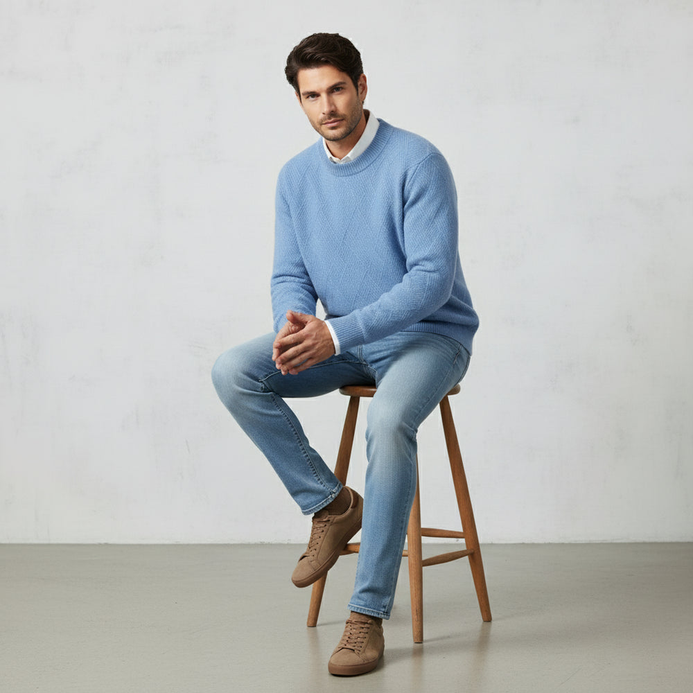 Lockerer Herren Strickpullover | Jacquard | Winter