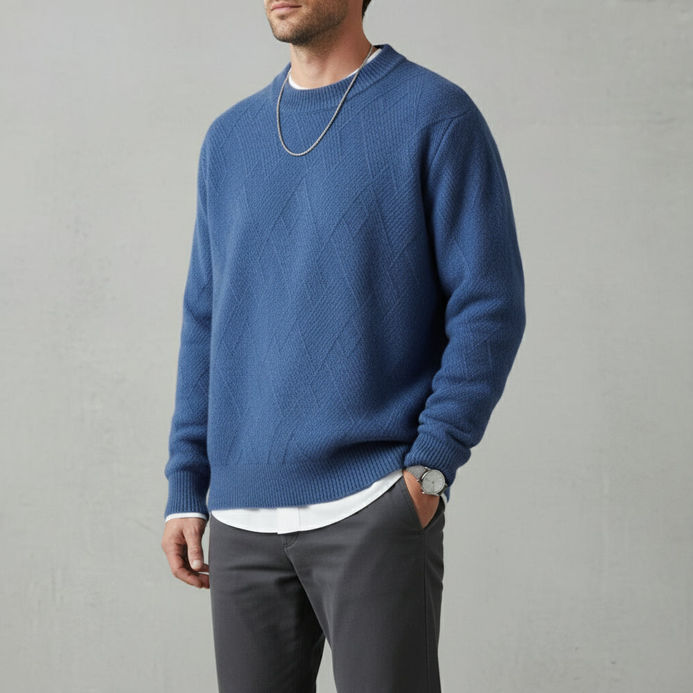 Lockerer Herren Strickpullover | Jacquard | Winter