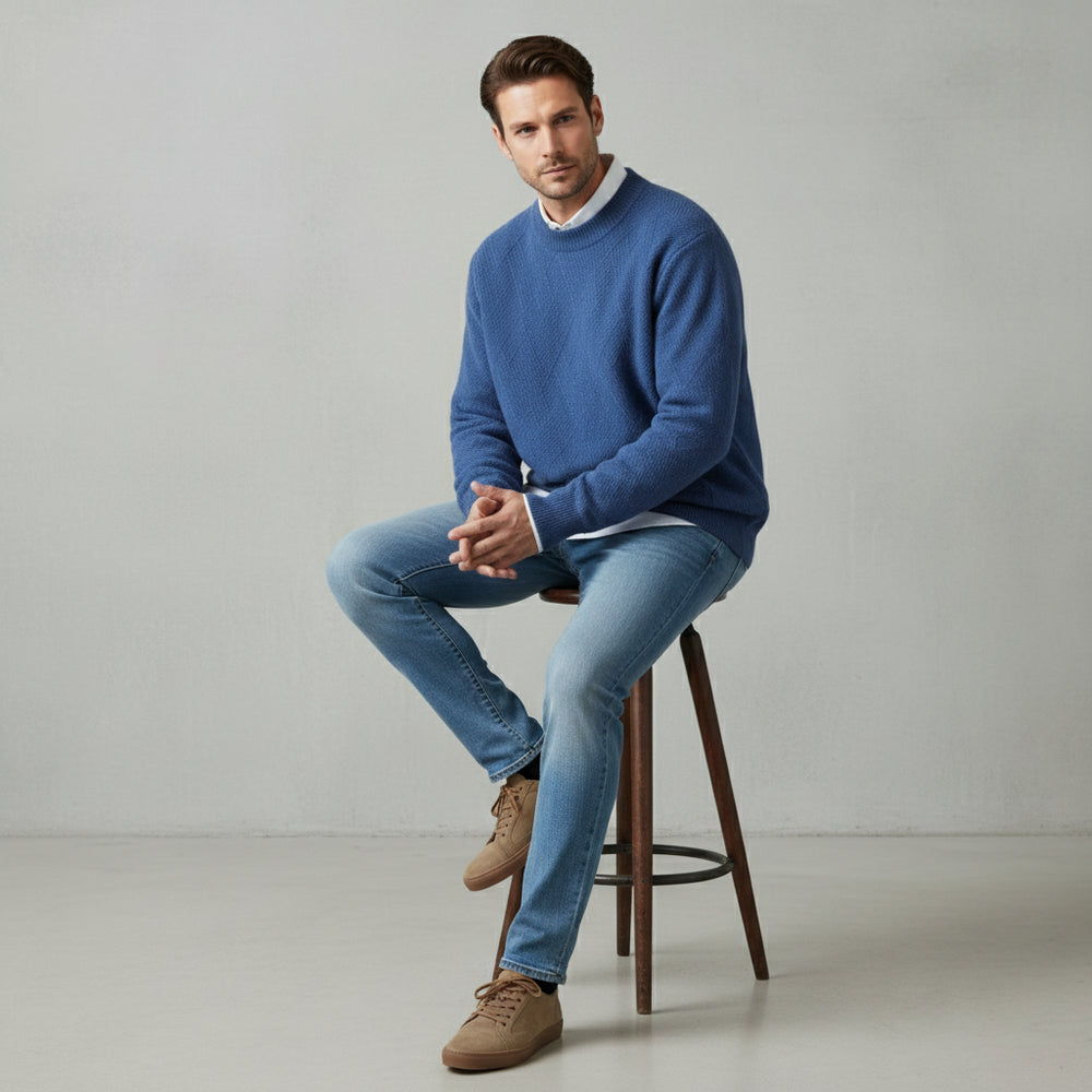 Lockerer Herren Strickpullover | Jacquard | Winter