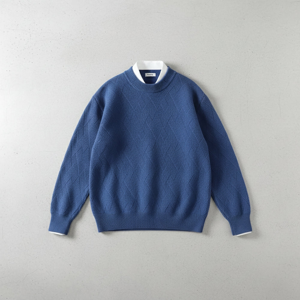 Lockerer Herren Strickpullover | Jacquard | Winter