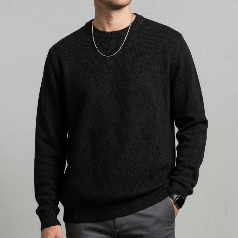 Lockerer Herren Strickpullover | Jacquard | Winter