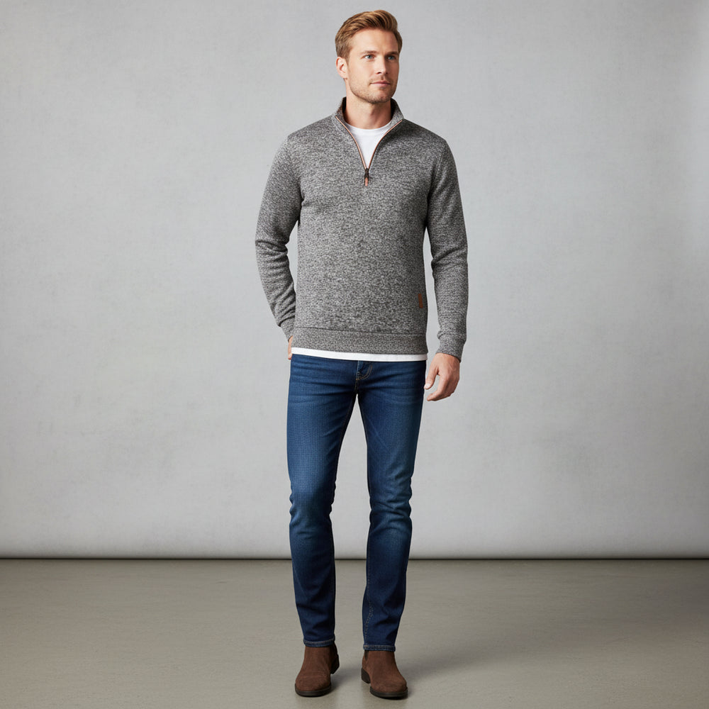 Warmer Herren Pullover mit Reißverschlusskragen | Herbst