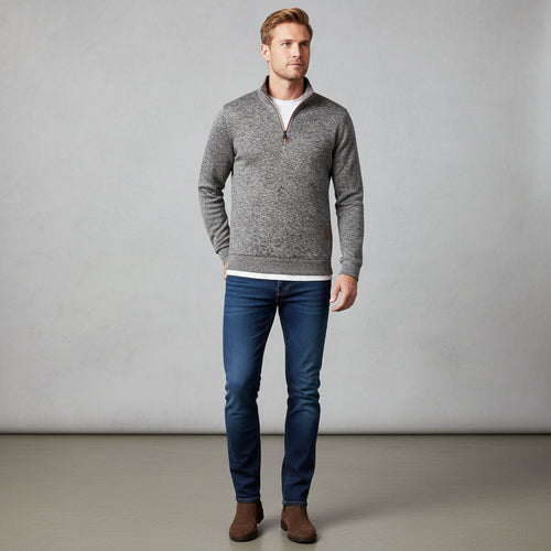 Warmer Herren Pullover mit Reißverschlusskragen | Herbst