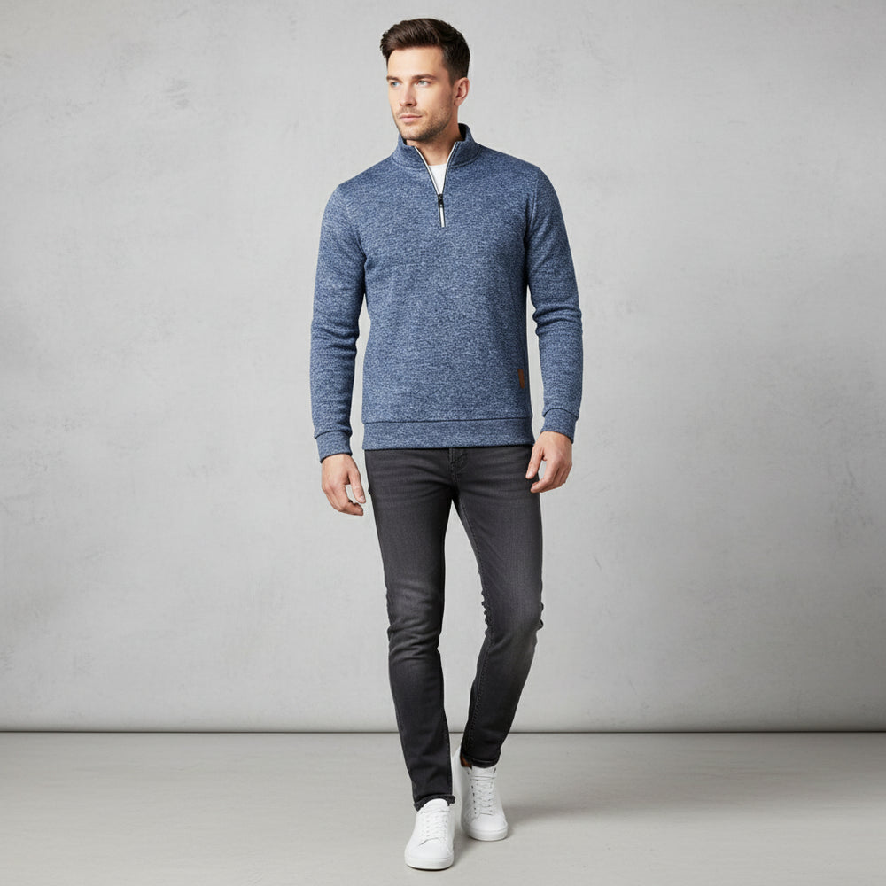 Warmer Herren Pullover mit Reißverschlusskragen | Herbst