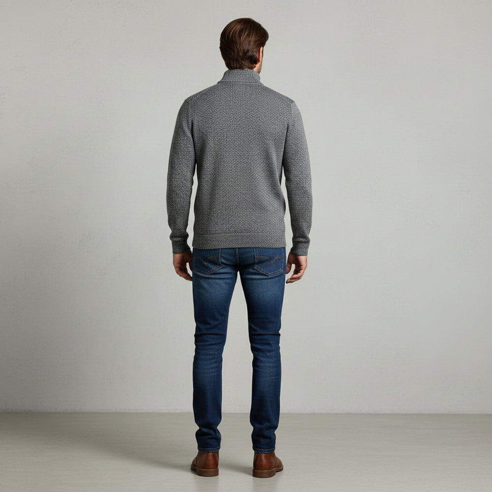 Warmer Herren Pullover mit Reißverschlusskragen | Herbst