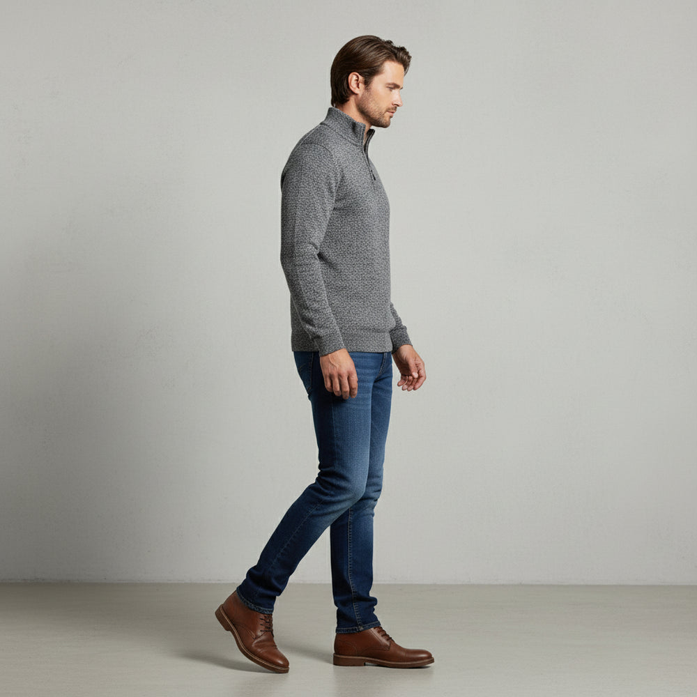 Warmer Herren Pullover mit Reißverschlusskragen | Herbst