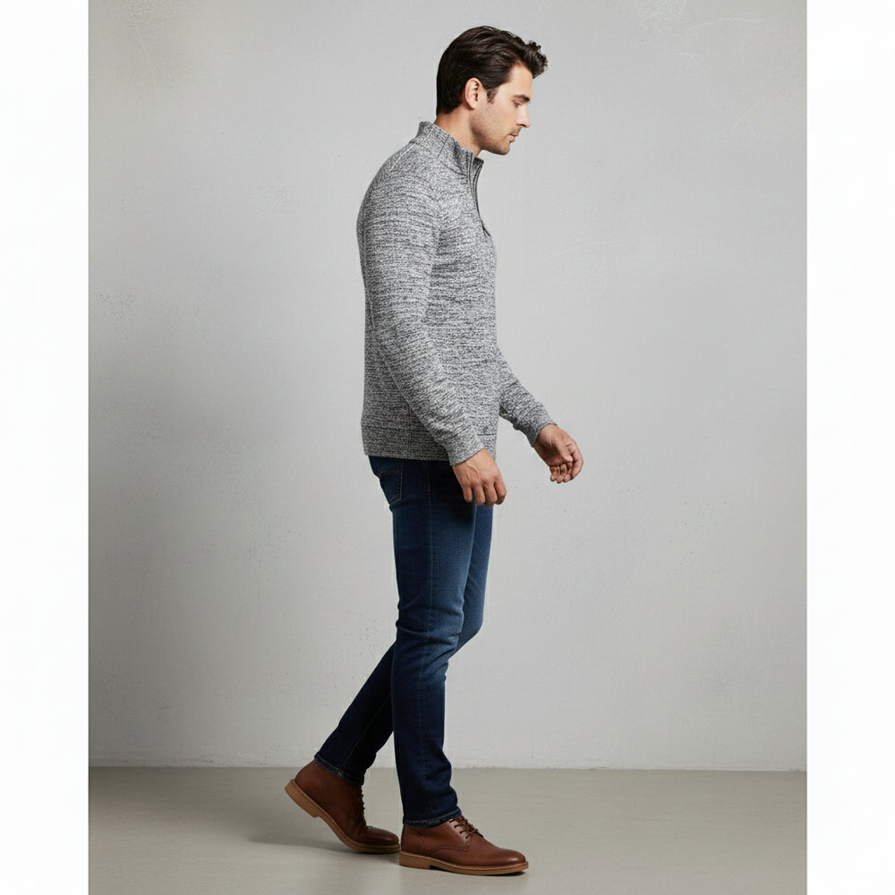 Warmer Herren Pullover mit Reißverschlusskragen | Herbst
