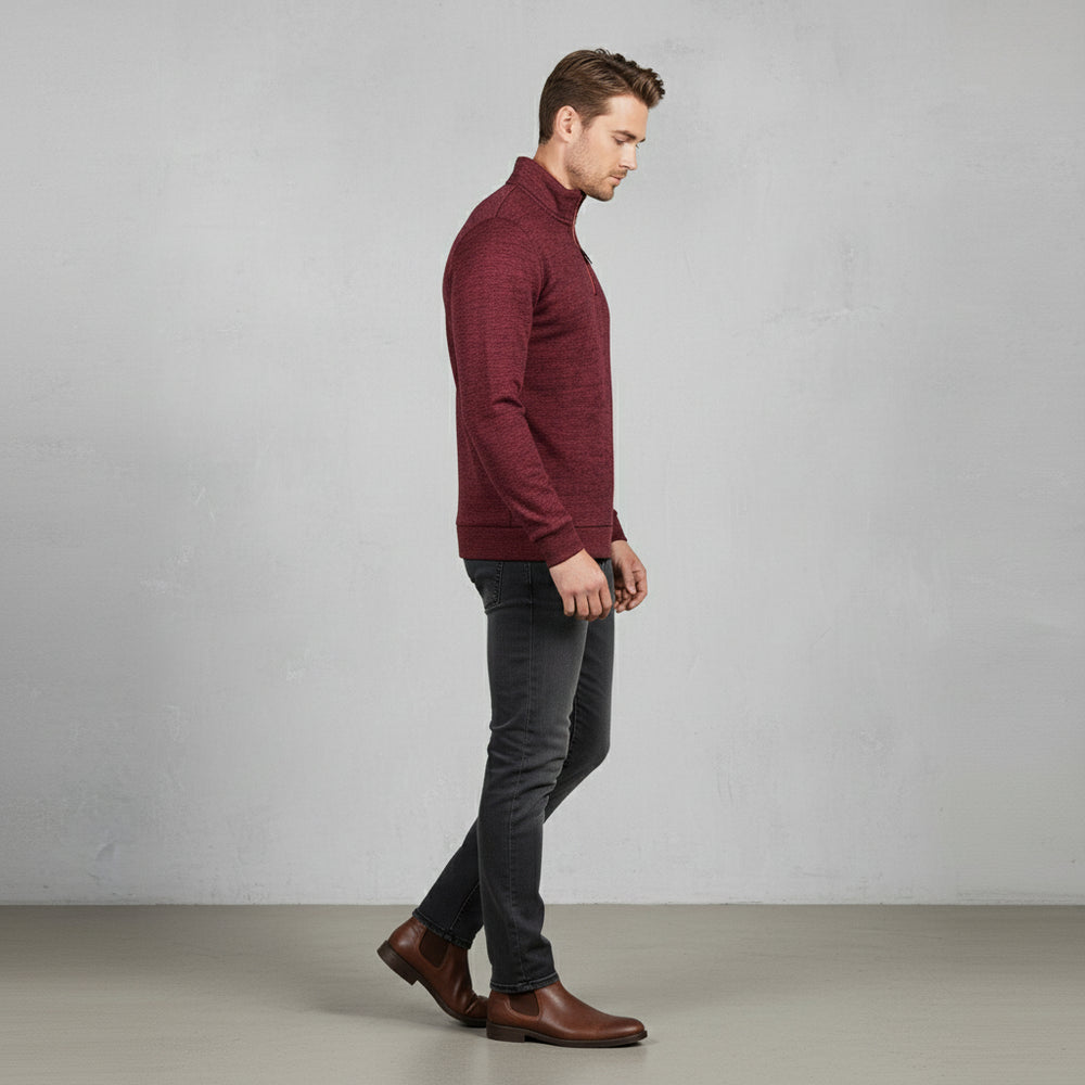 Warmer Herren Pullover mit Reißverschlusskragen | Herbst