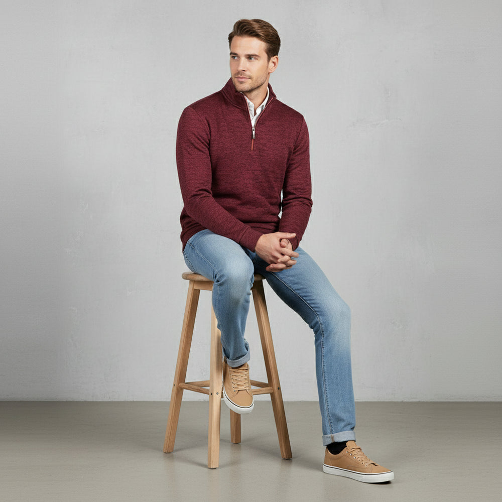 Warmer Herren Pullover mit Reißverschlusskragen | Herbst