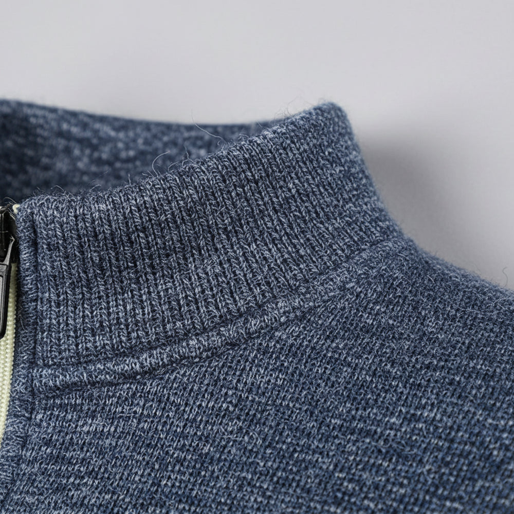 Warmer Herren Pullover mit Reißverschlusskragen | Herbst