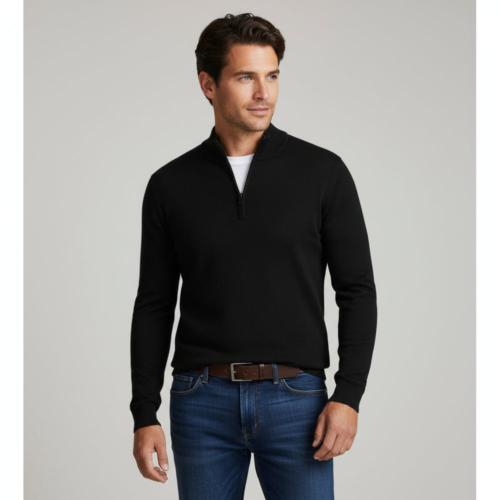 Warmer Herren Strickpullover Half-Zip | Slim Fit | Herbst