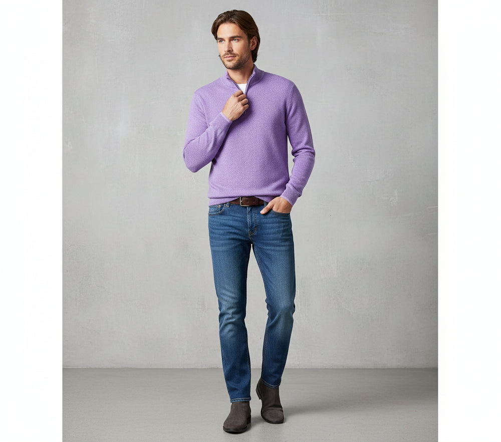 Warmer Herren Strickpullover Half-Zip | Slim Fit | Herbst