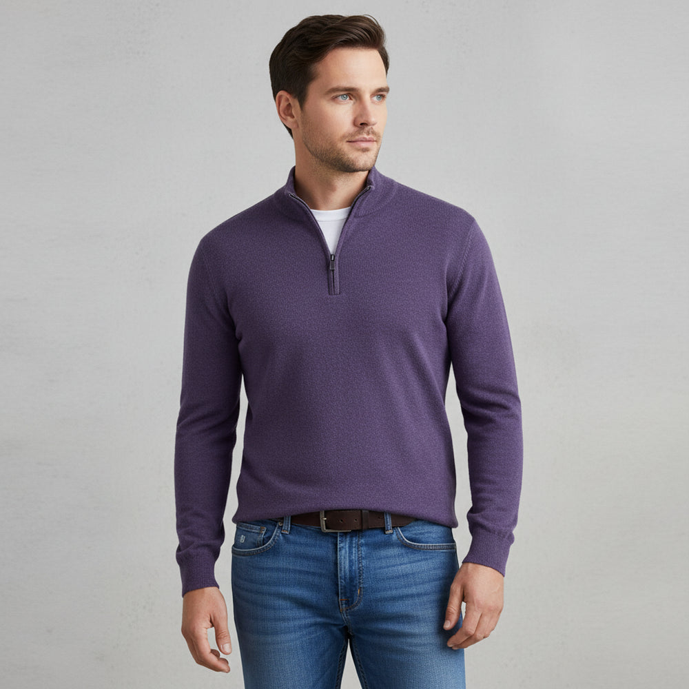 Warmer Herren Strickpullover Half-Zip | Slim Fit | Herbst