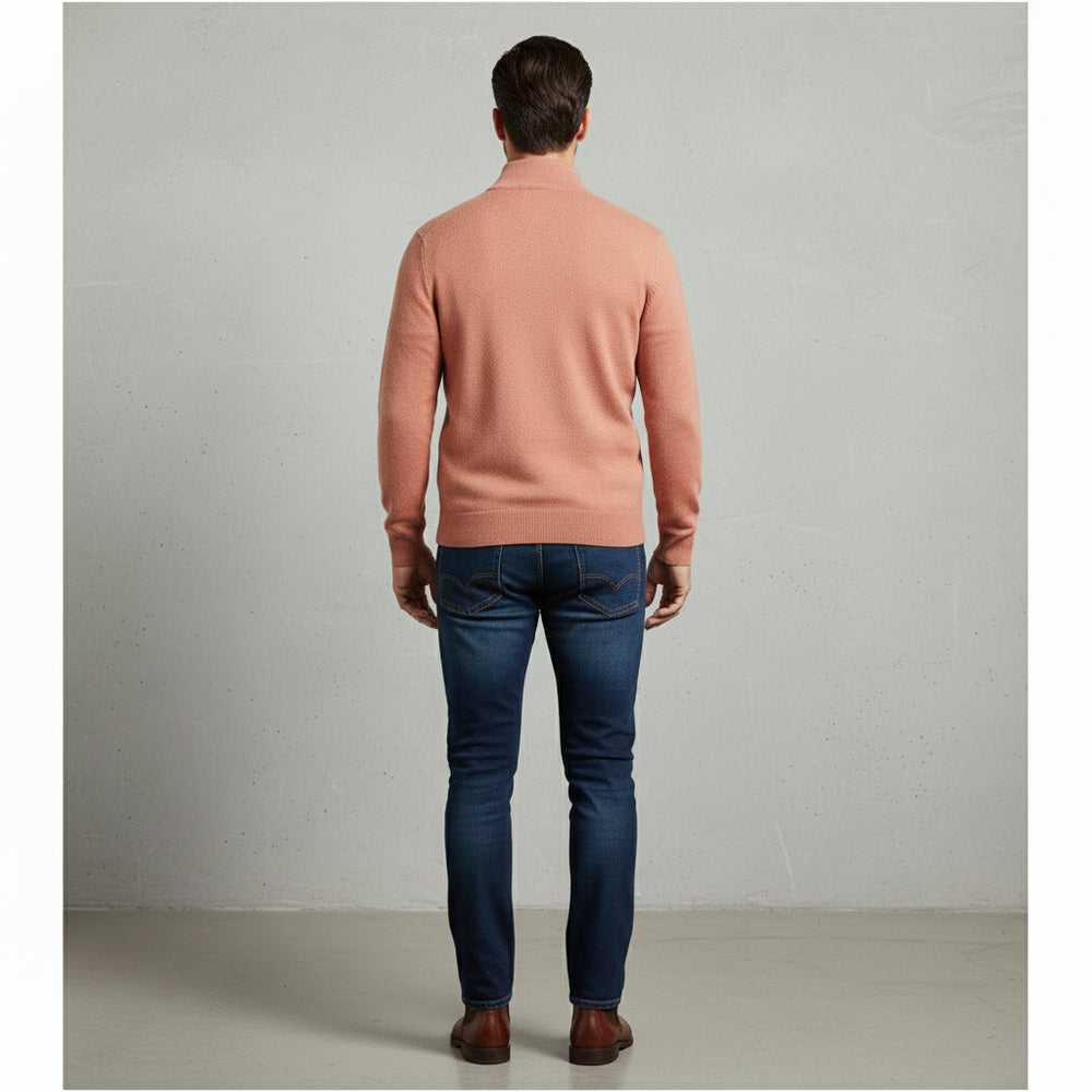 Warmer Herren Strickpullover Half-Zip | Slim Fit | Herbst