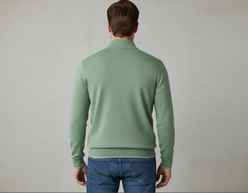 Warmer Herren Strickpullover Half-Zip | Slim Fit | Herbst