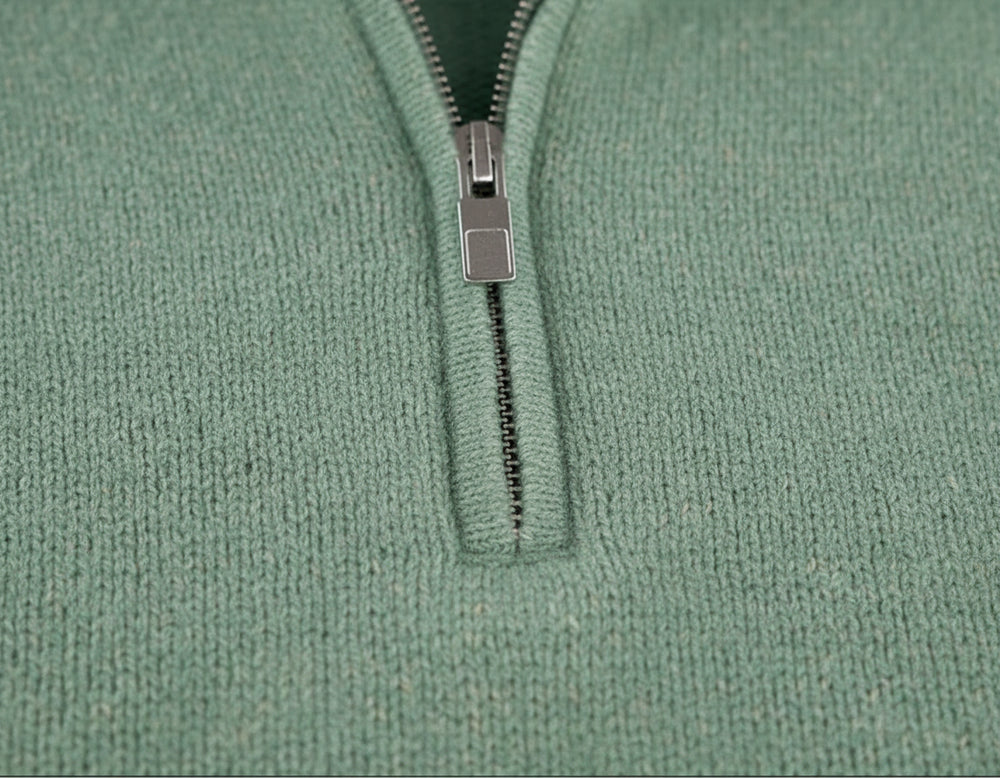 Warmer Herren Strickpullover Half-Zip | Slim Fit | Herbst