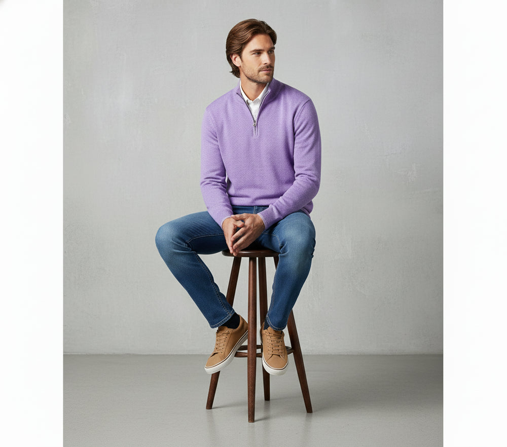 Warmer Herren Strickpullover Half-Zip | Slim Fit | Herbst