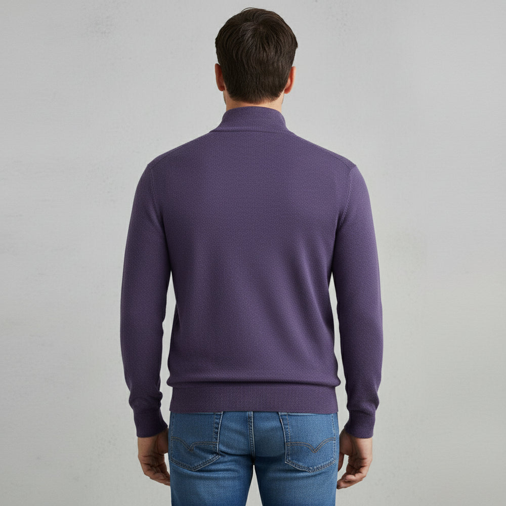 Warmer Herren Strickpullover Half-Zip | Slim Fit | Herbst