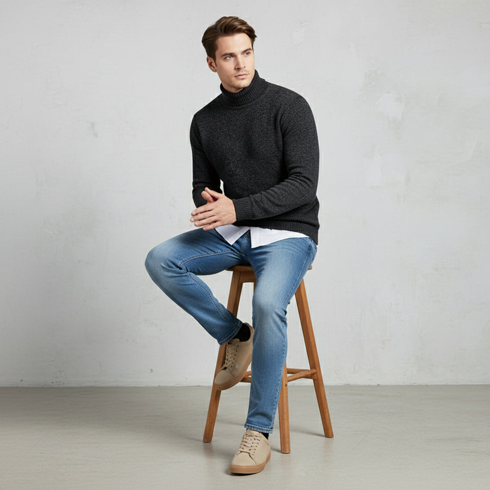 Weicher Herren Pullover Rollkragen | Slim Fit | Herbst/Winter