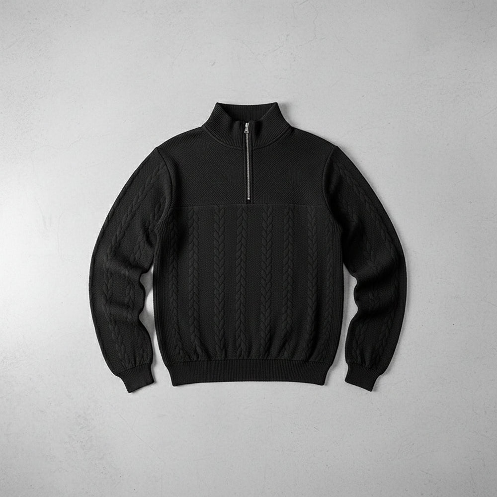 Lässiger Damen Strickpullover | Stehkragen | Zipper | Winter