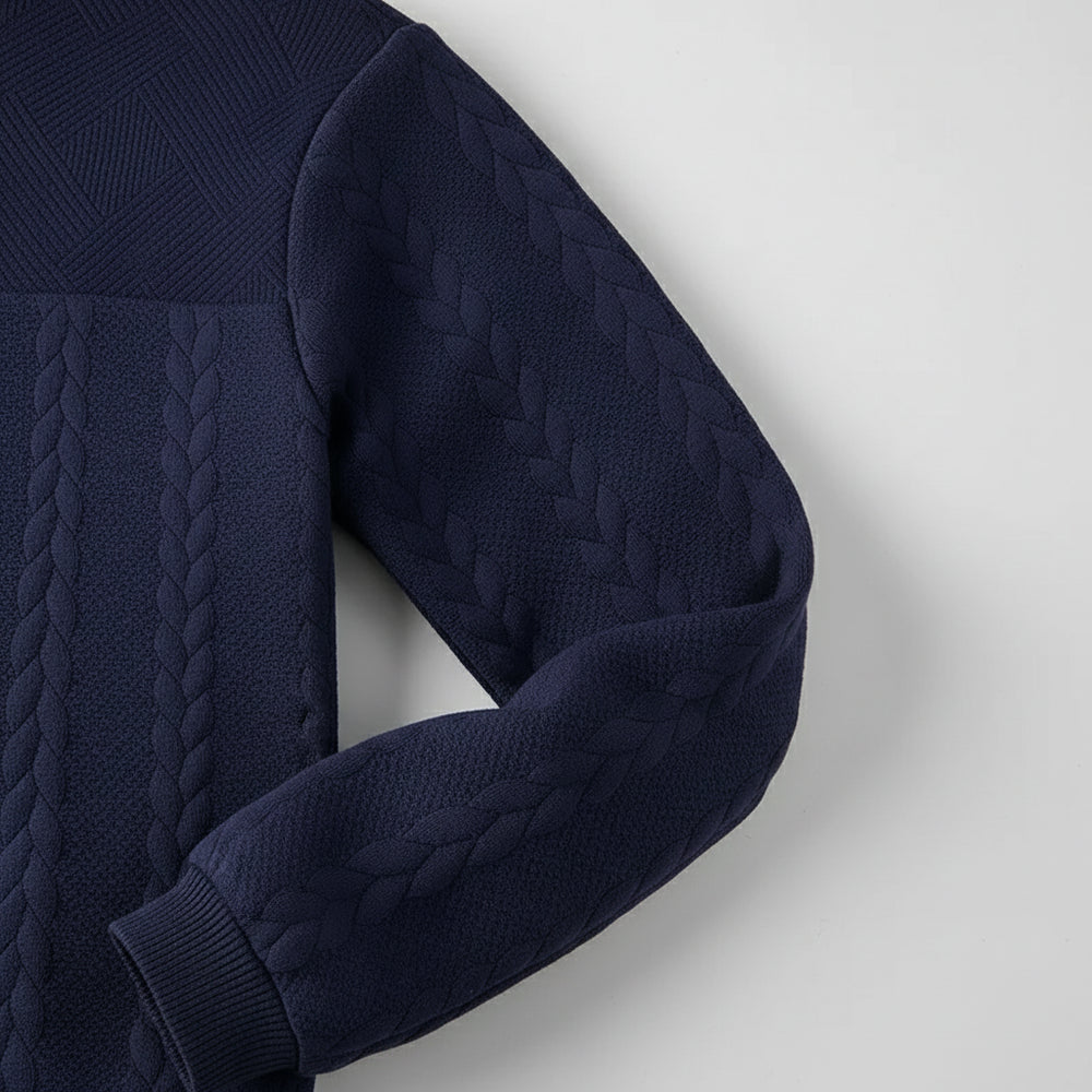 Lässiger Damen Strickpullover | Stehkragen | Zipper | Winter