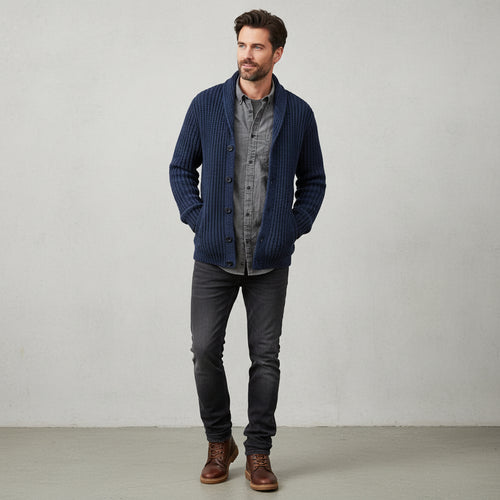 Warme Herren Strickjacke Slim Fit | Winter