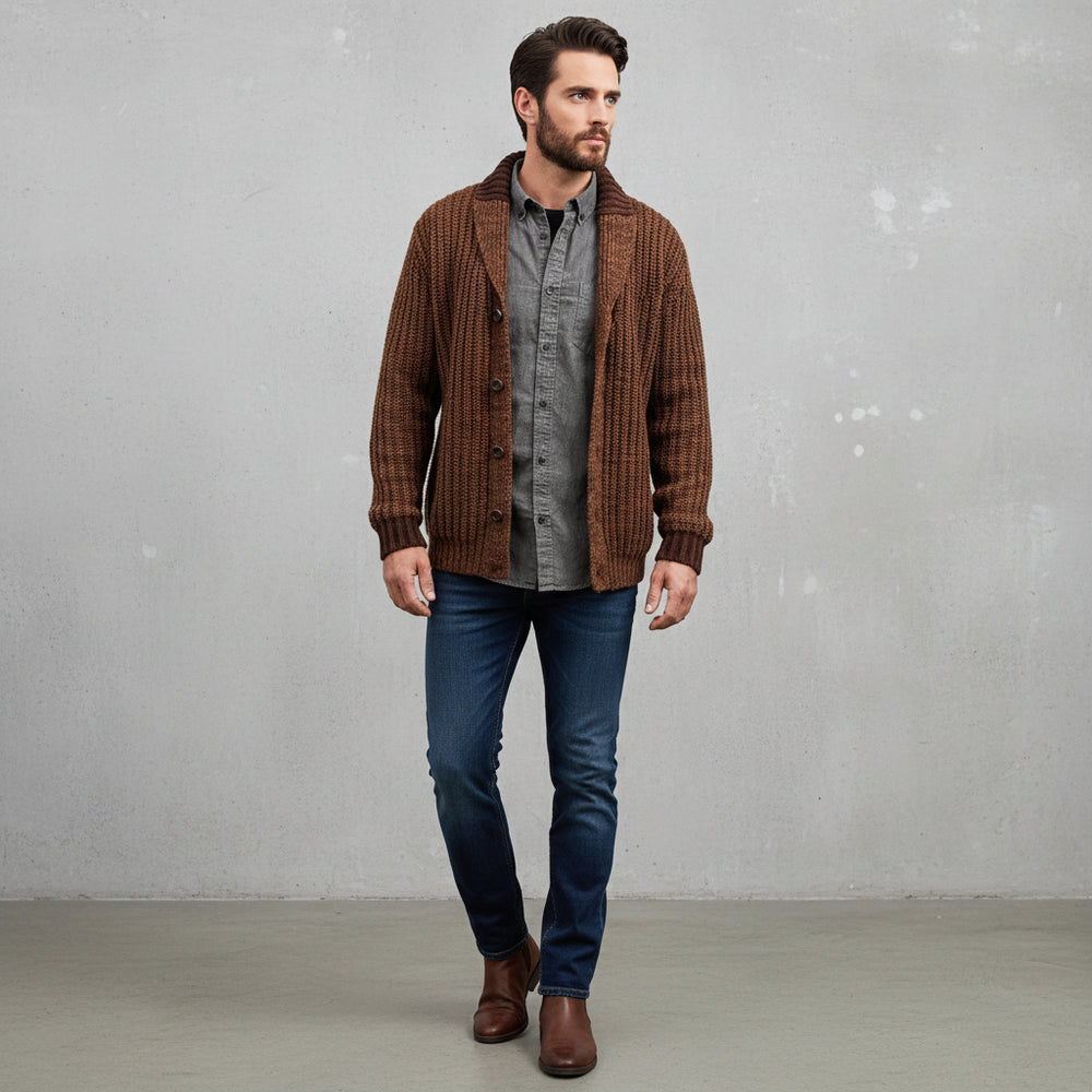 Warme Herren Strickjacke Slim Fit | Winter