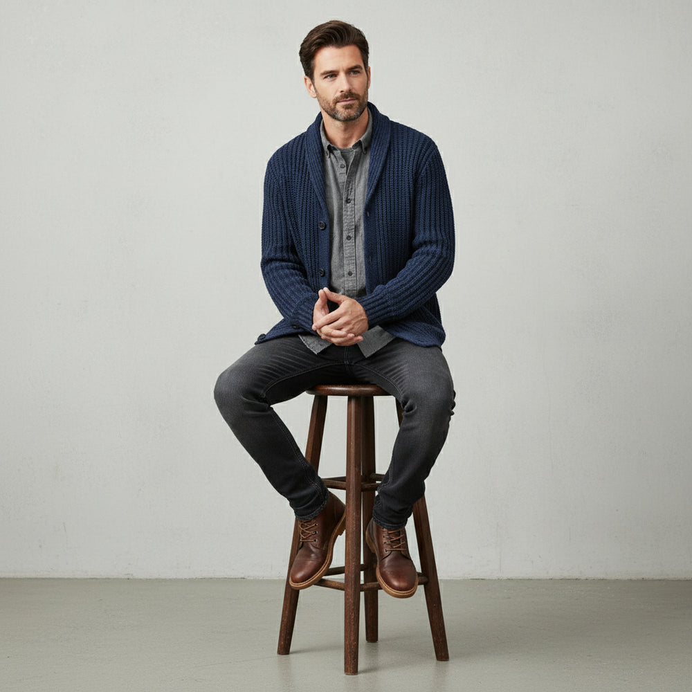 Warme Herren Strickjacke Slim Fit | Winter