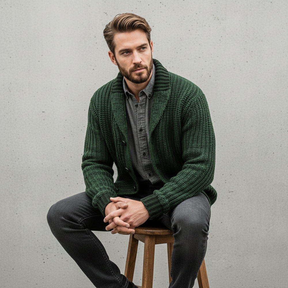 Warme Herren Strickjacke Slim Fit | Winter