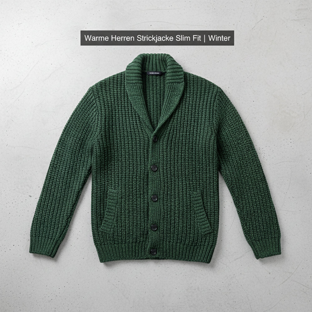 Warme Herren Strickjacke Slim Fit | Winter