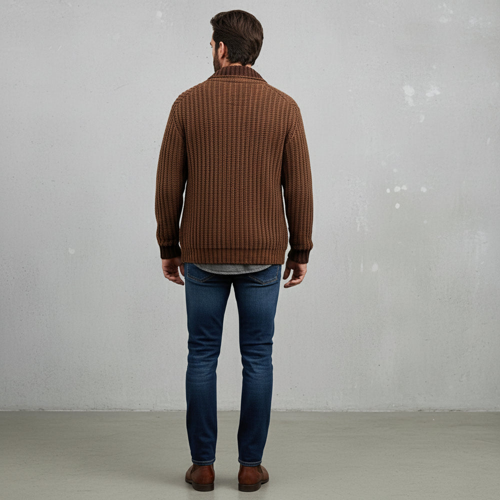 Warme Herren Strickjacke Slim Fit | Winter