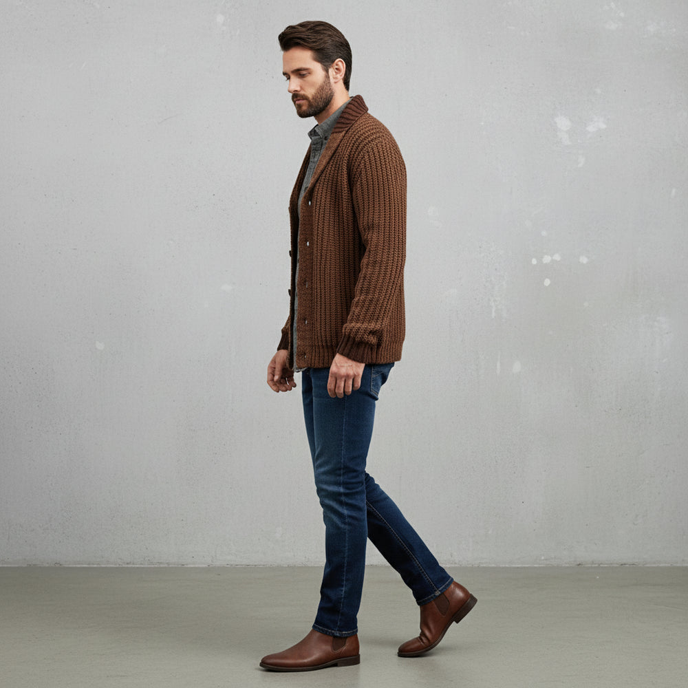 Warme Herren Strickjacke Slim Fit | Winter