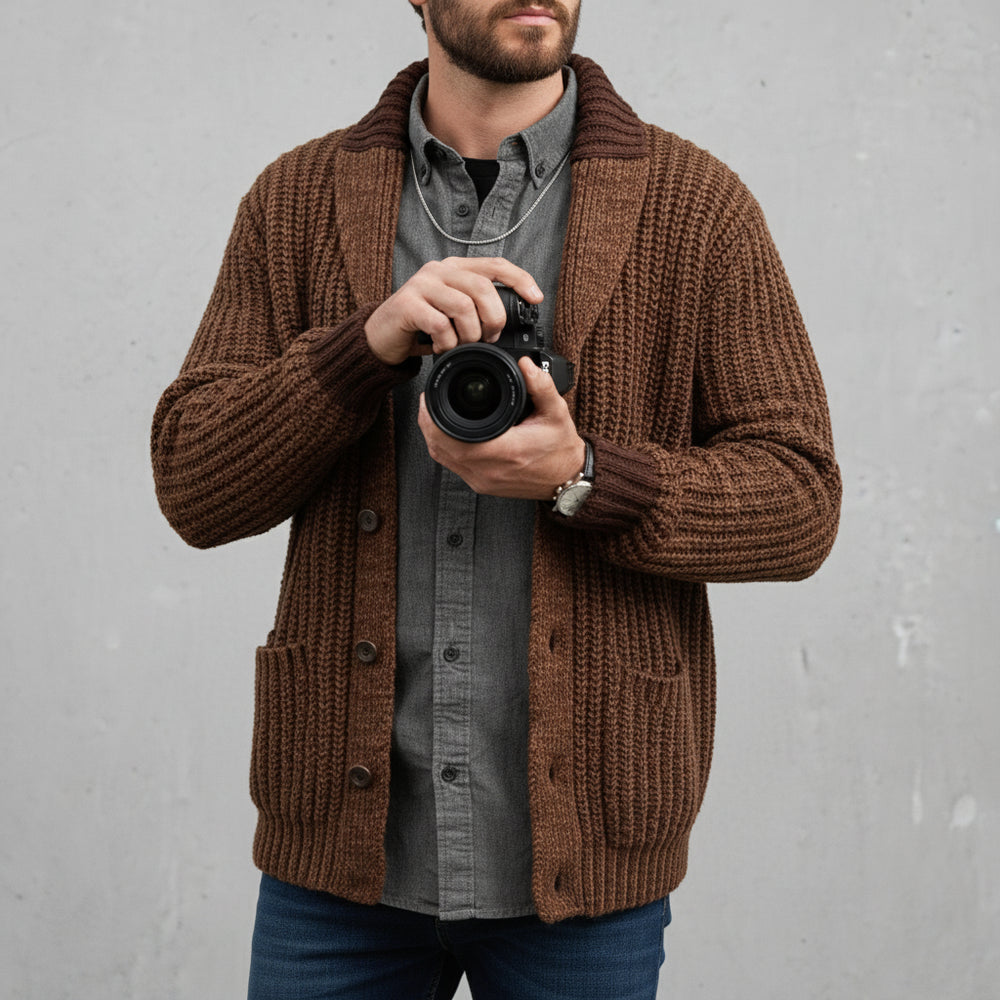 Warme Herren Strickjacke Slim Fit | Winter