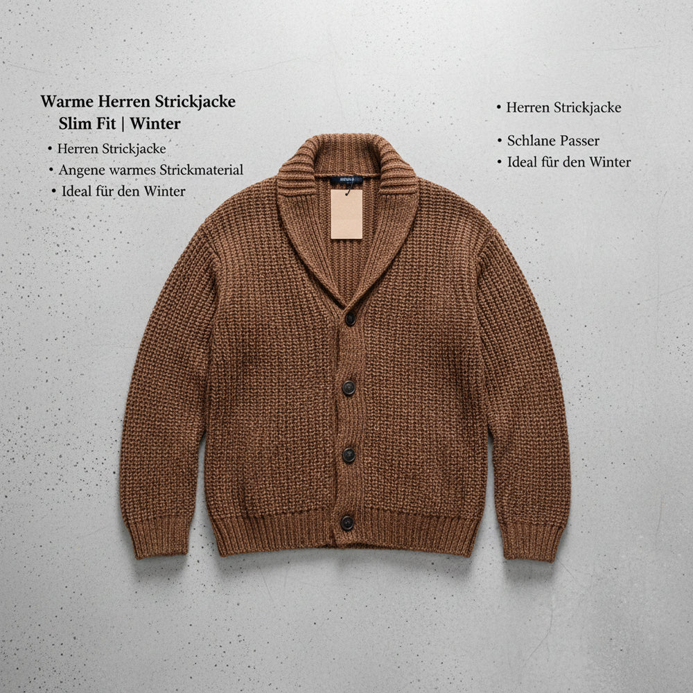 Warme Herren Strickjacke Slim Fit | Winter