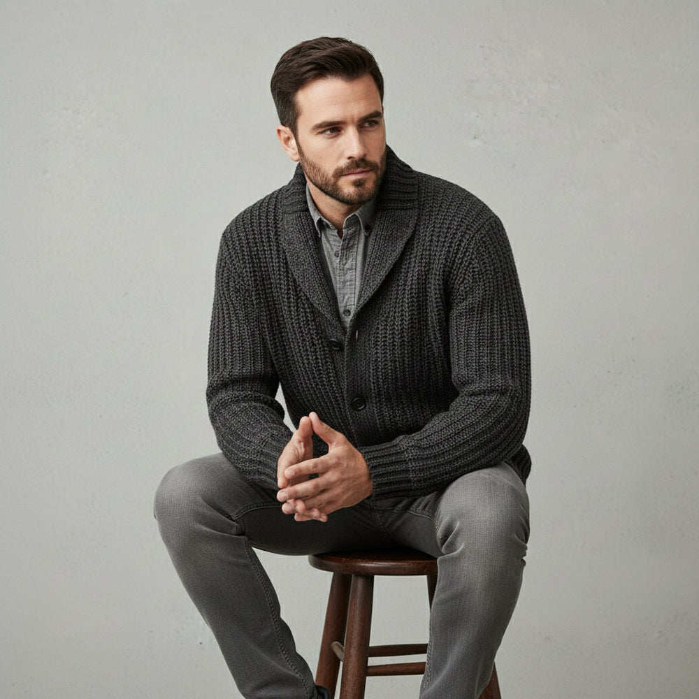 Warme Herren Strickjacke Slim Fit | Winter