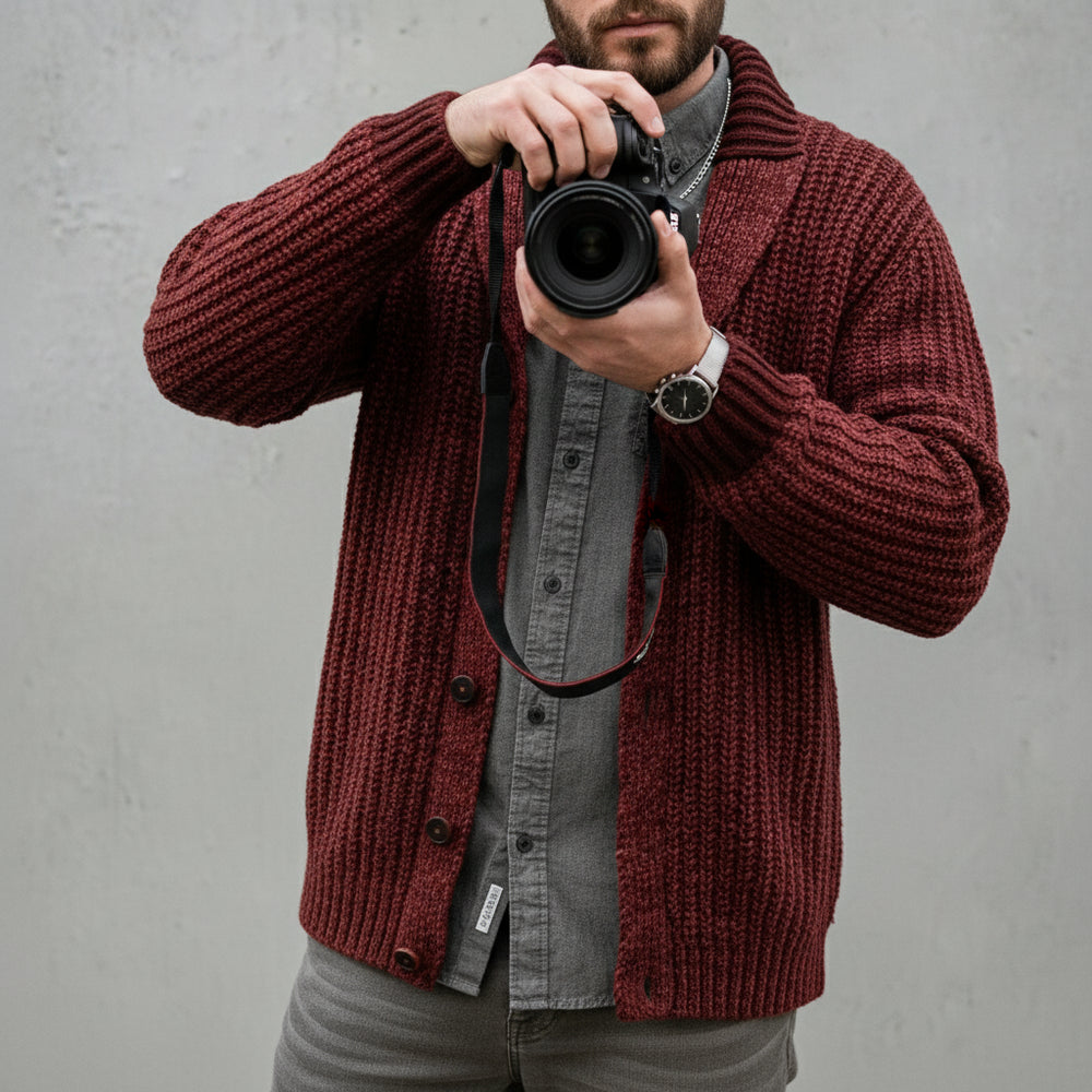 Warme Herren Strickjacke Slim Fit | Winter