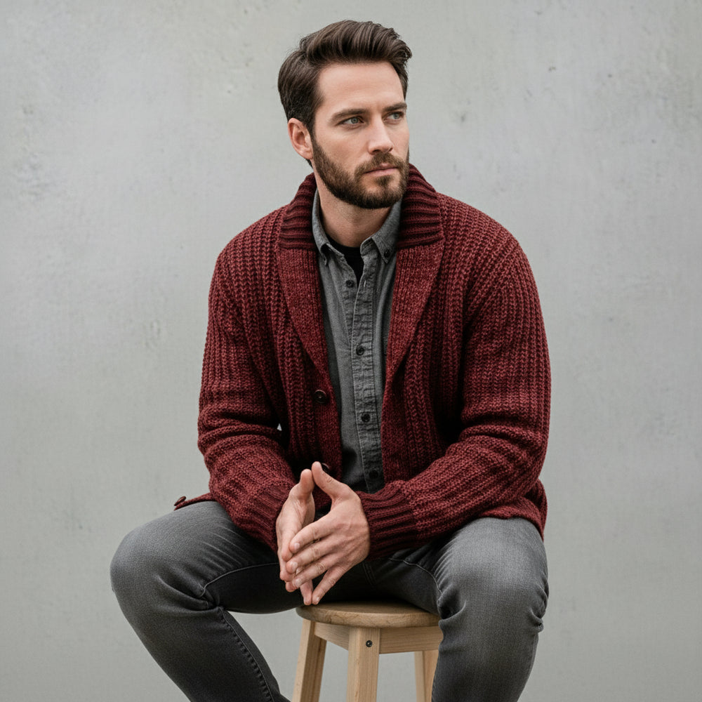 Warme Herren Strickjacke Slim Fit | Winter