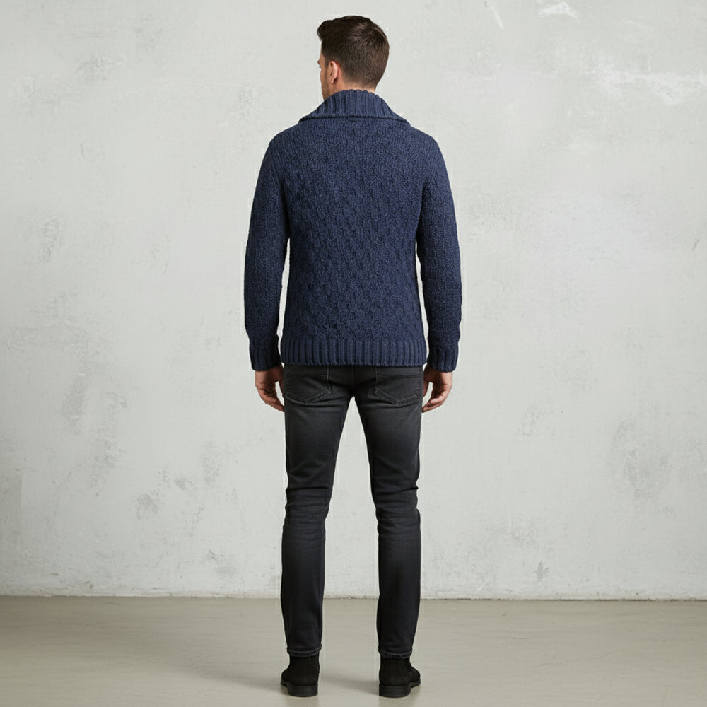 Retro Herren Strickjacke mit Revers | Winter