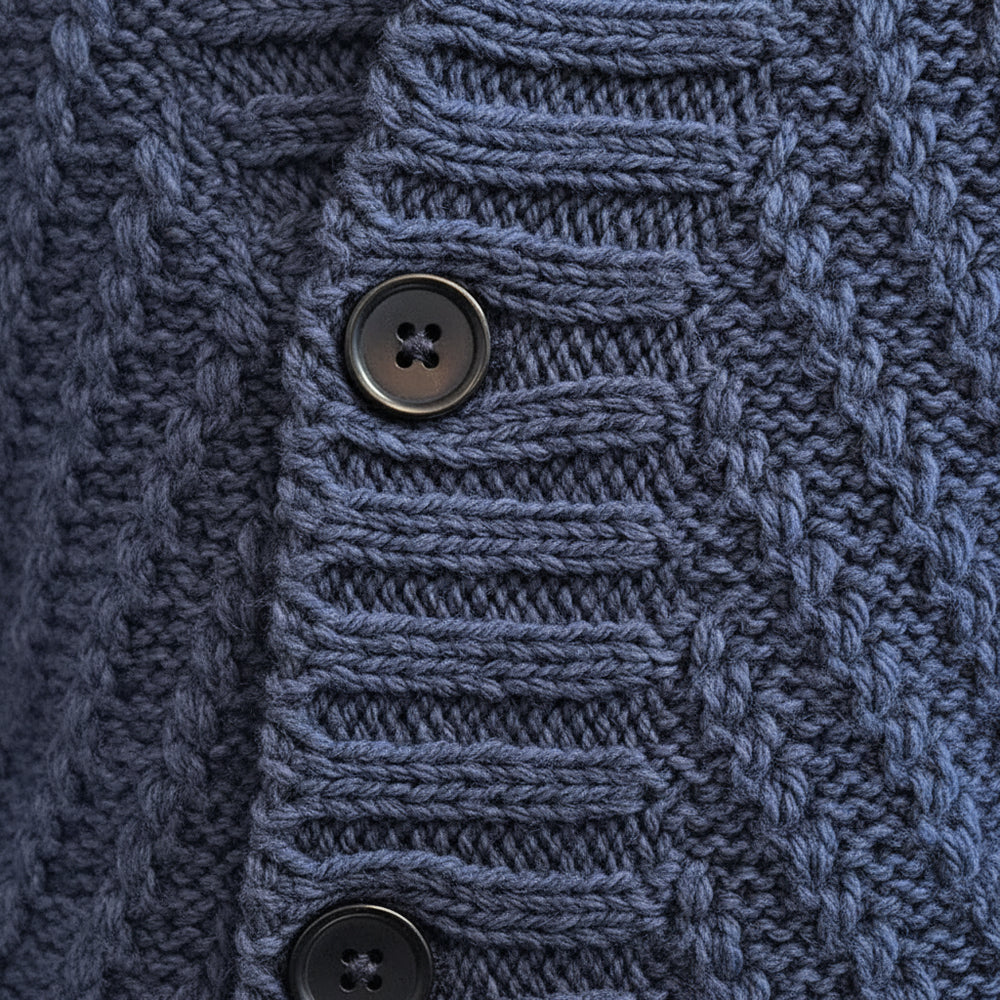 Retro Herren Strickjacke mit Revers | Winter