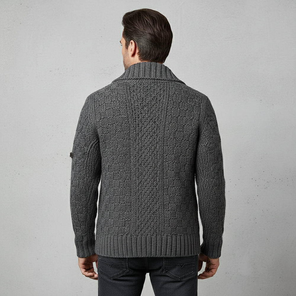 Retro Herren Strickjacke mit Revers | Winter