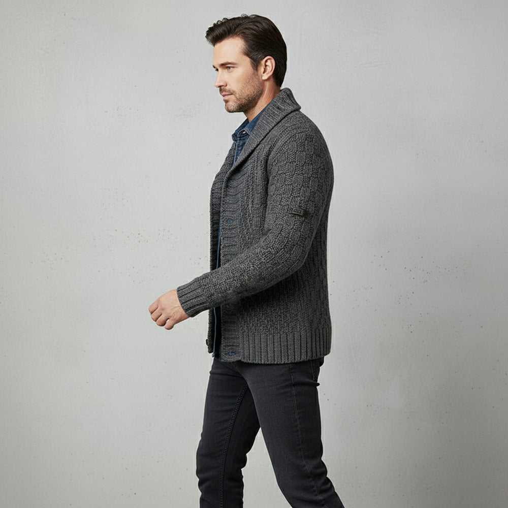 Retro Herren Strickjacke mit Revers | Winter