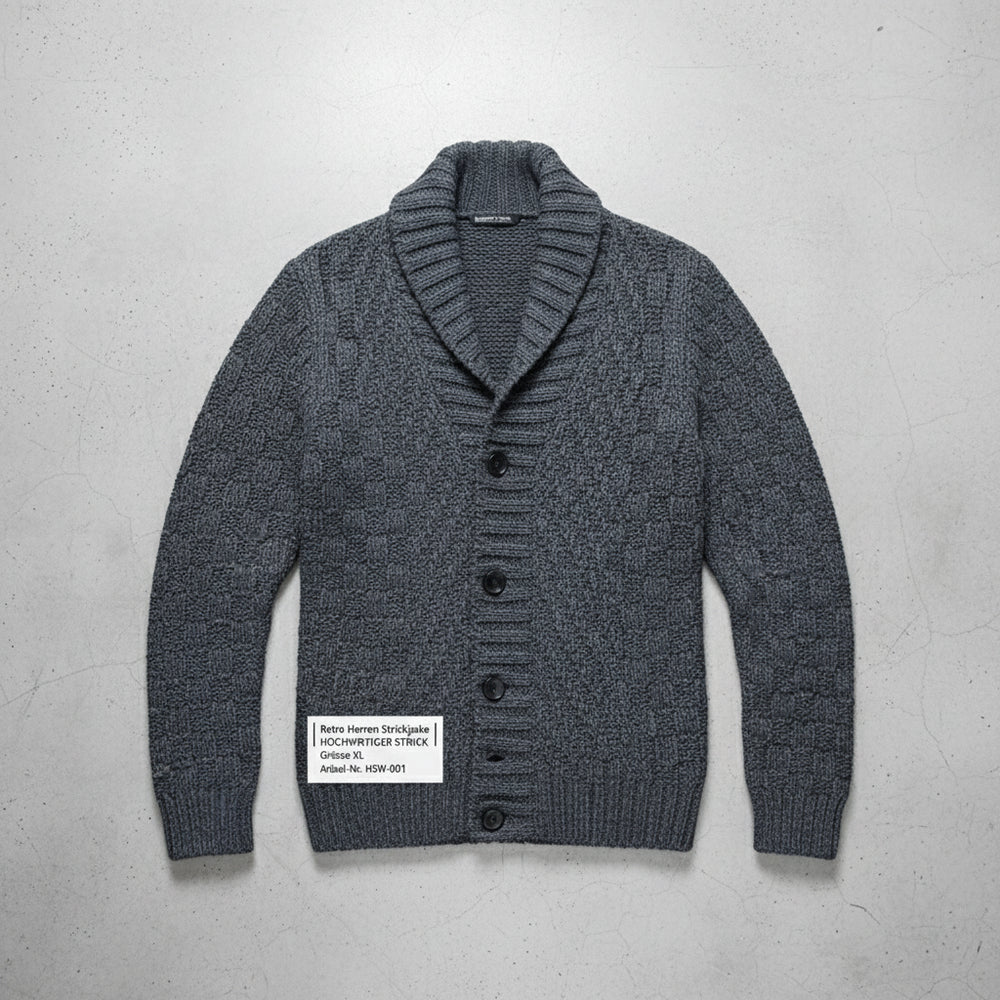 Retro Herren Strickjacke mit Revers | Winter