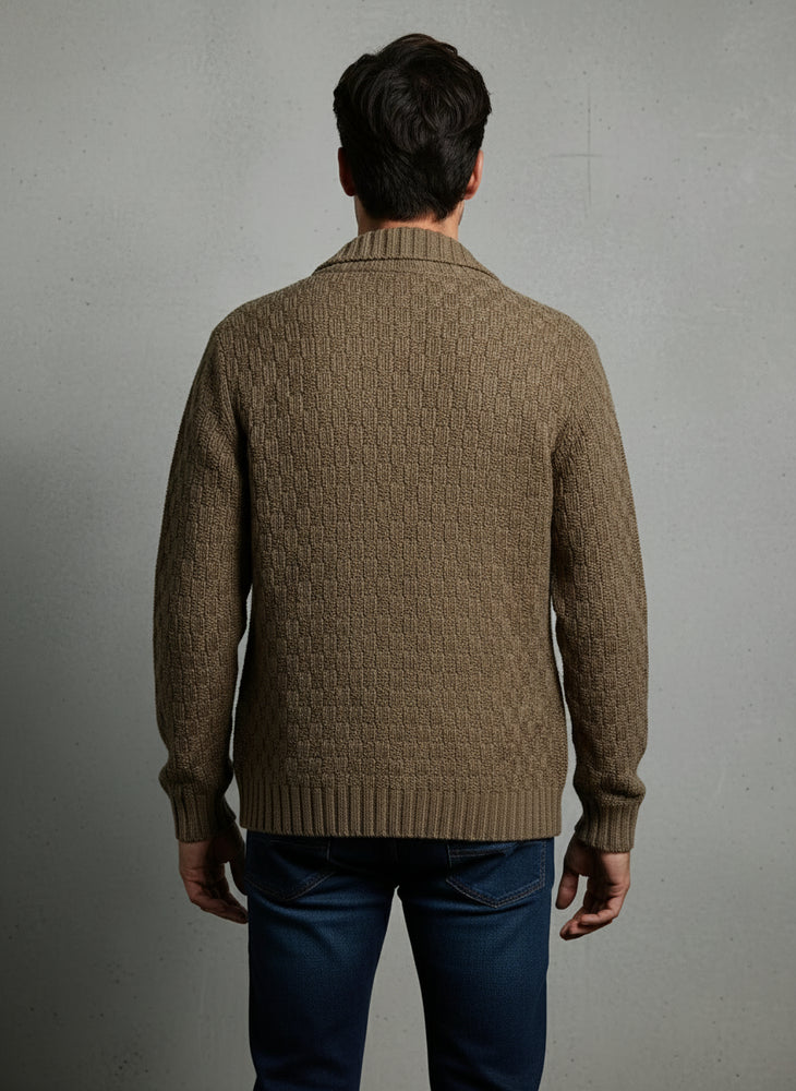 Retro Herren Strickjacke mit Revers | Winter