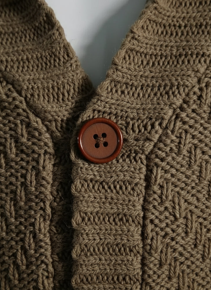 Retro Herren Strickjacke mit Revers | Winter