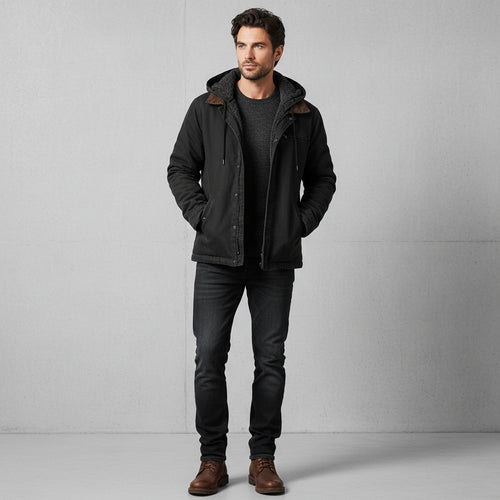 Lässige Herren Übergangsjacke | Kapuze