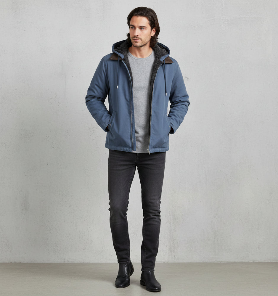 Lässige Herren Übergangsjacke | Kapuze