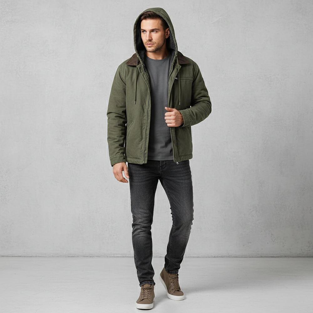 Lässige Herren Übergangsjacke | Kapuze
